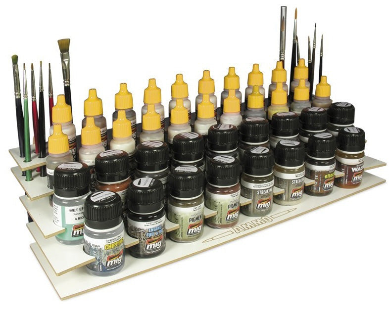 AMMO by Mig 8001 Workbench Modular Organizer Stand (Holds 38 bottles & brushes)