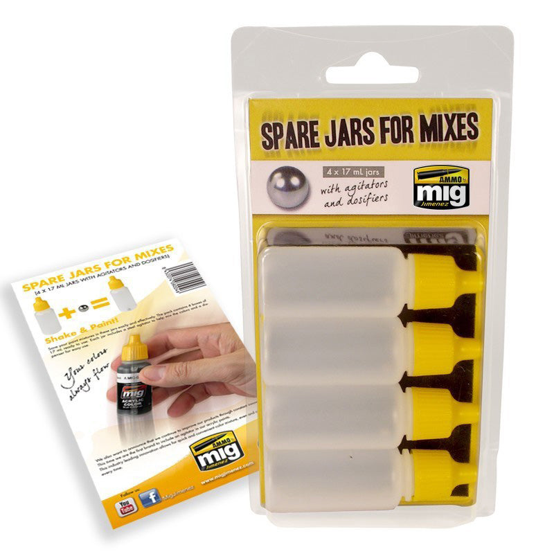 AMMO by Mig 8004 Empty 17ml Spare Jars for Mixes (4 Pack)