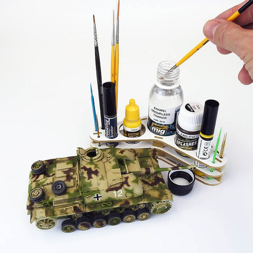 AMMO by Mig 8028 Boomerang-Shaped Modular Organizer Stand (Holds 5 bottles & brushes)