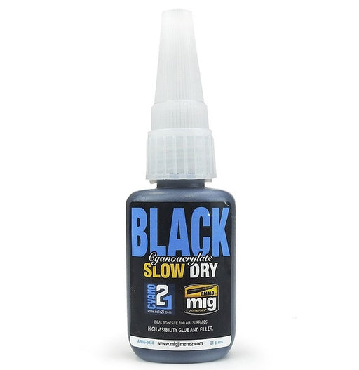 AMMO by Mig 8034 Black Slow Dry Cyanoacrylate Glue 21g Bottle