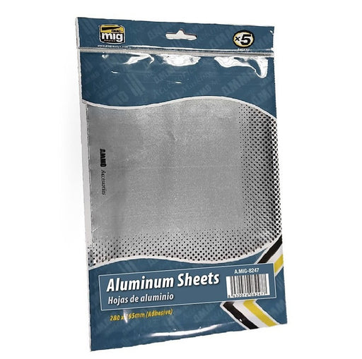 AMMO by Mig 8247 Aluminum Self Adhesive Sheets (5) 11"x 7.67"