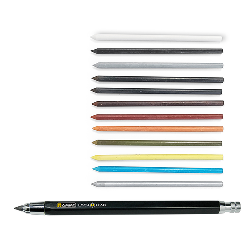 AMMO by Mig 8349 Weathering Changeable Technical Pencil w/13 Lead Colors Box Set