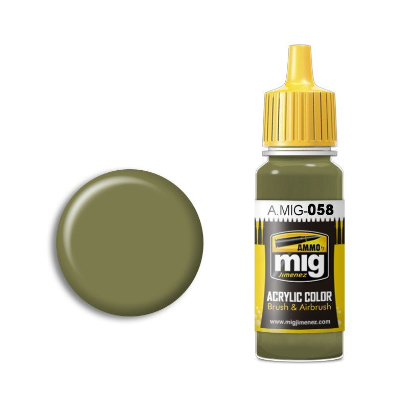 AMMO by Mig A.MIG-058 Light Green Khaki Acrylic Paint 17ml