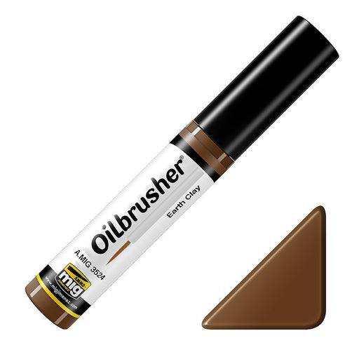 AMMO by Mig A.MIG-3524 Oilbrusher Earth Clay with Fine Brush Applicator