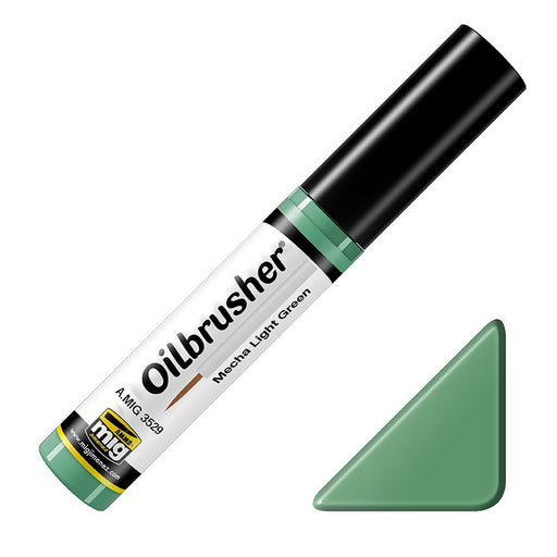 AMMO by Mig A.MIG-3529 Oilbrusher Mecha Light Green with Fine Brush Applicator