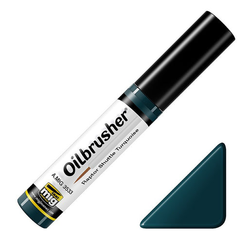 AMMO by Mig A.MIG-3533 Oilbrusher Raptor Shuttle Turquoise with Fine Brush Applicator