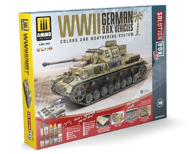 AMMO by Mig A.MIG-7902 Solution Box Mini 19 WWII German D.A.K. Vehicles