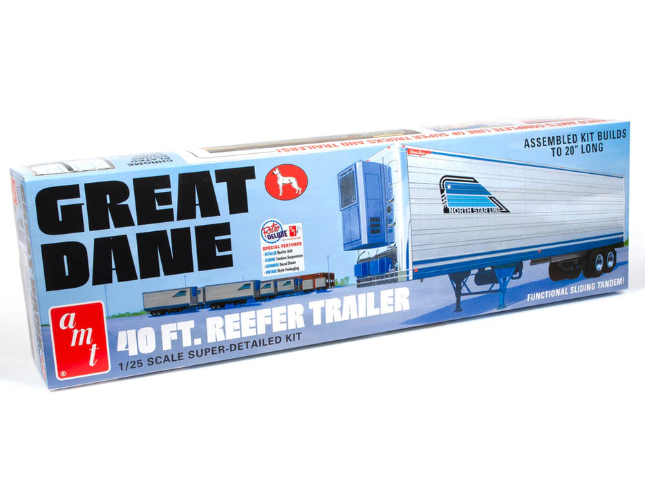 amt 1249 1/25 Great Dane 40′ Reefer Trailer Skill 3 Model Kit
