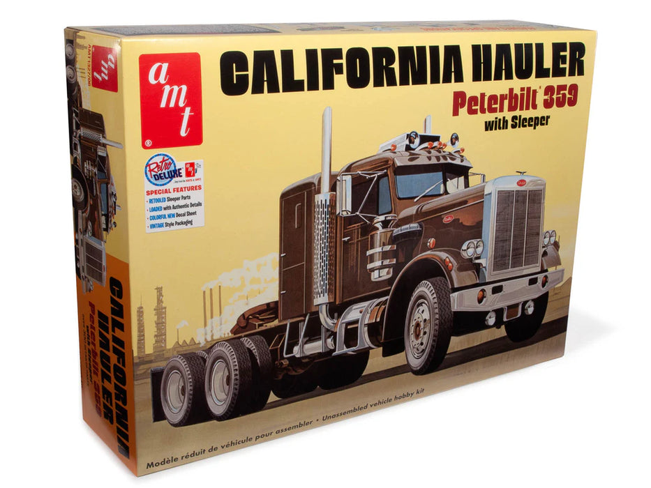 amt 1327 1/25 Classic Peterbilt 359 California Hauler with Sleeper Cab Skill 3 Model Kit