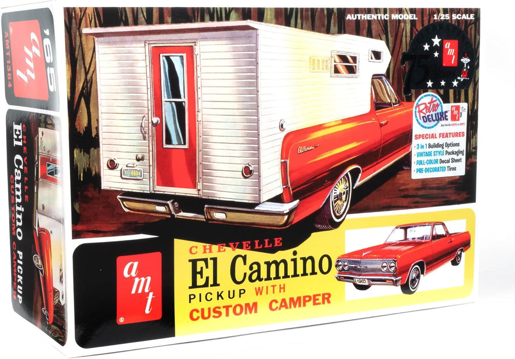 amt 1364 1/25 1965 Chevy El Camino with Camper Skill Level 2 Model Kit