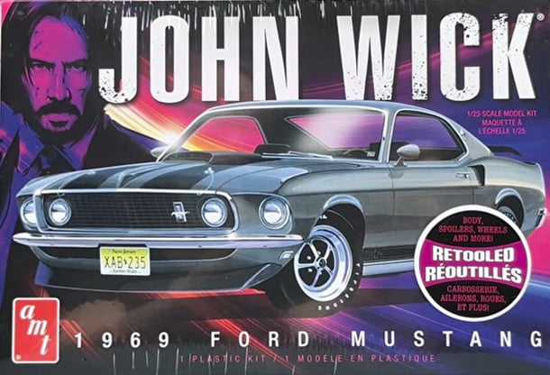 amt 1454 1/25 1969 Ford Mustang John Wick Edition Model Kit