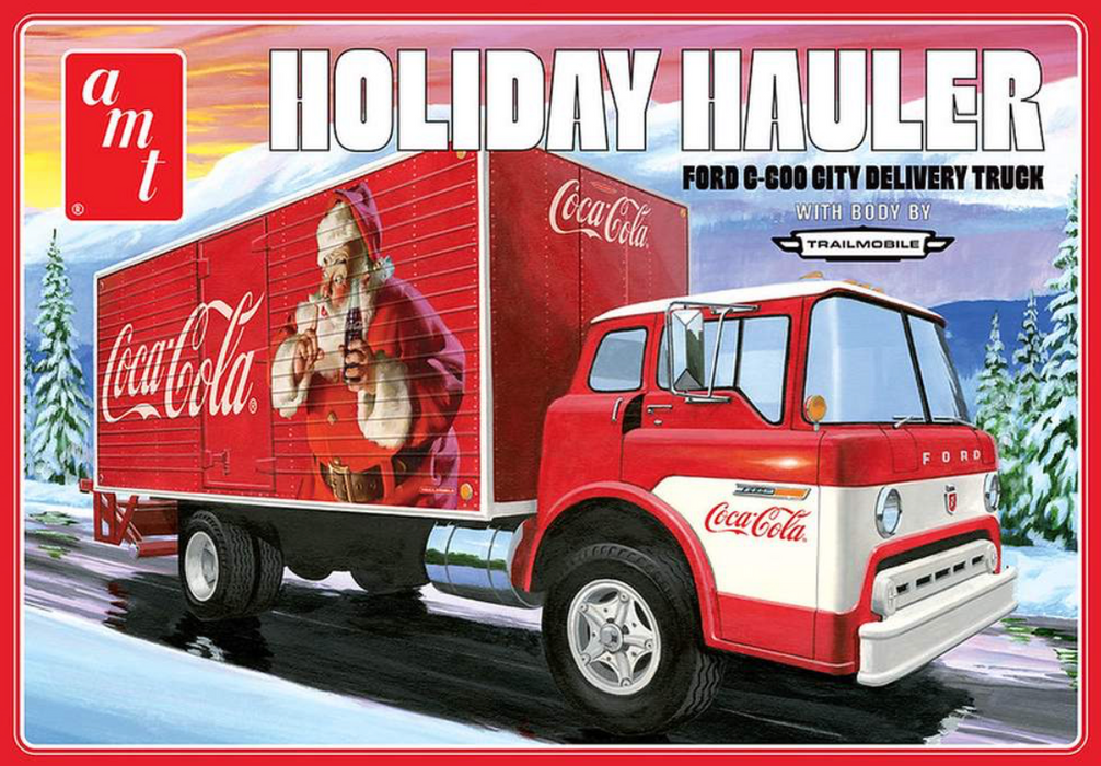 amt 1459 1/25 Ford C-600 City Holiday Delivery Truck Coca-Cola Skill 2 Model Kit