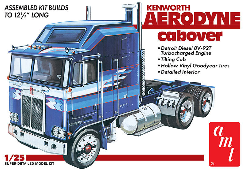 amt 1463 1/25 Kenworth Aerodyne Cabover Tractor Cab Skill 2 Model Kit