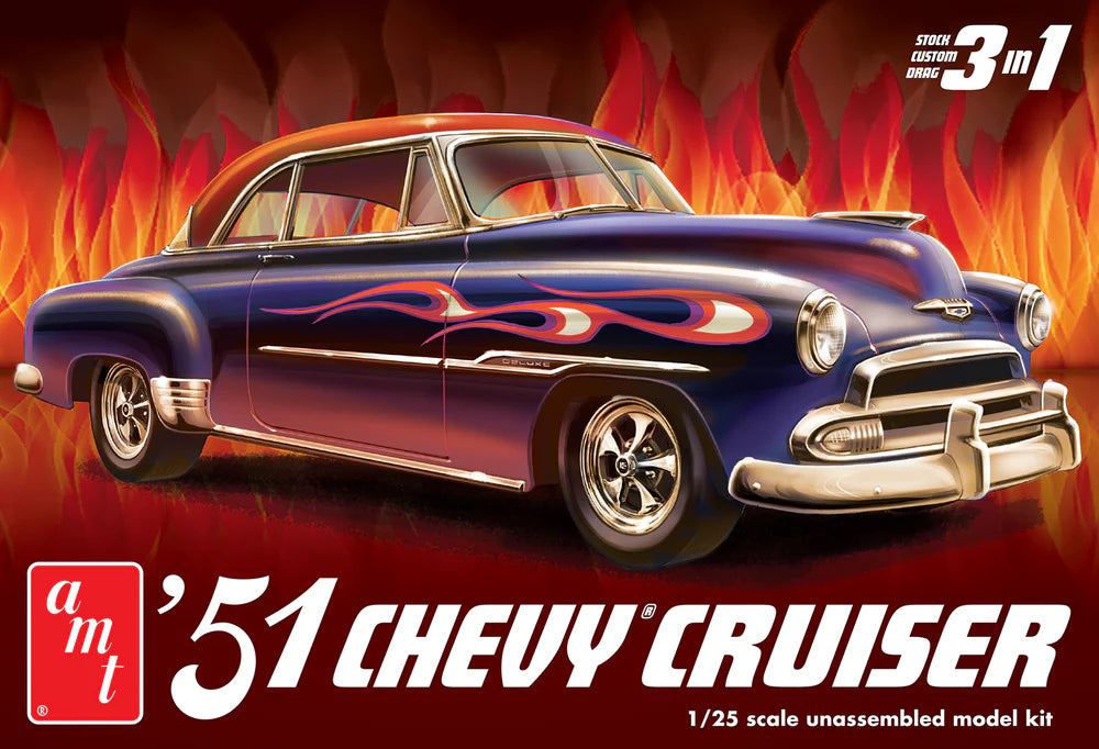 amt 1556 1/25 1951 Chevy Custom Cruiser Skill 2 Model Car Kit