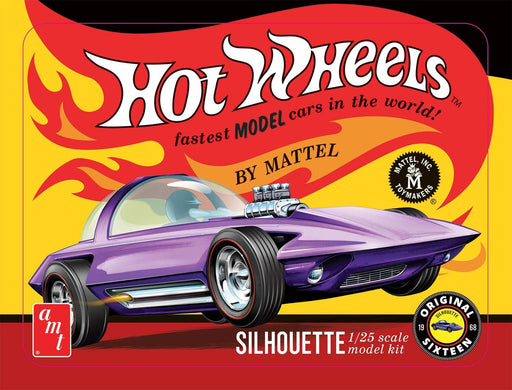 amt 1593 1/25 Hot Wheels Silhouette Skill Level 2 Model Kit in Collector Tin