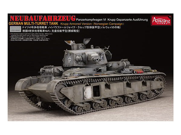 Amusing Hobby 35A003 1/35 Panzerkampfwagen VI Neubaufahrzeug German Multi Turret Tank Model Kit
