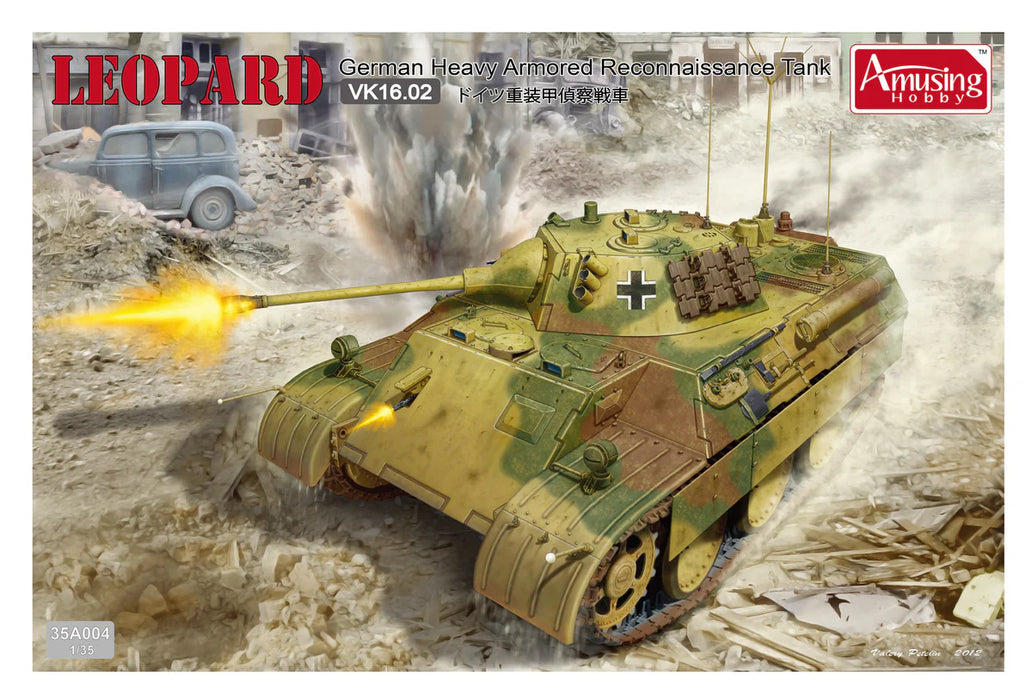 Amusing Hobby 35A004 1/35 Leopard Heavy Armored Recon VK16.02 German Tank Model Kit