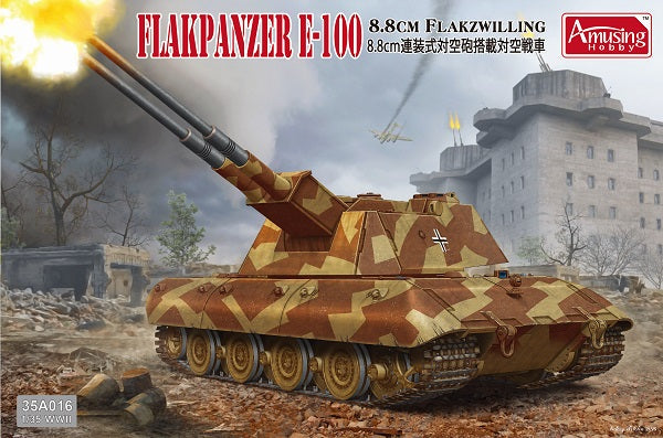 Amusing Hobby 35A016 1/35 Flakpanzer E-100 8.8cm Flakzwilling Tank Model Kit