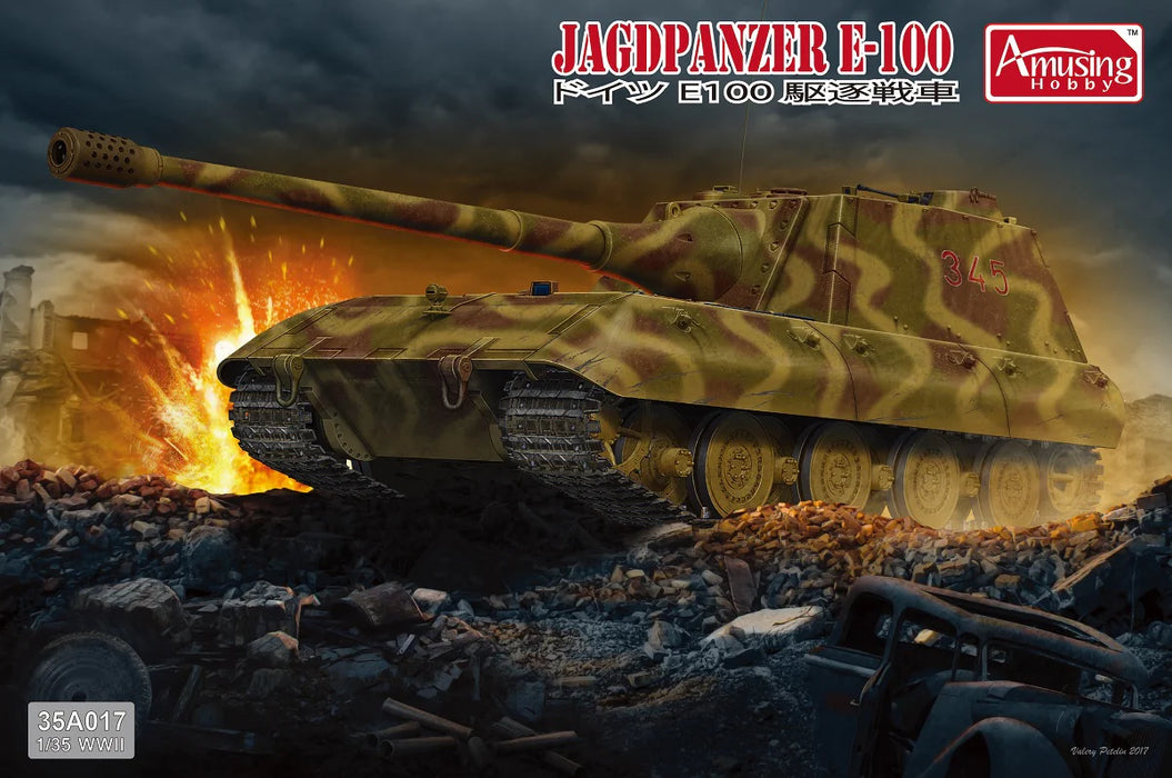 Amusing Hobby 35A017 1/35 Jagdpanzer E-100 Tank with Workable Tracks Model Kit