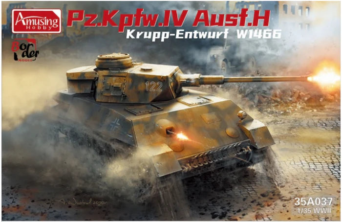Amusing Hobby 35A037 1/35 Panzer IV Ausf.H Krupp-Entwurf W1466 Tank Model Kit