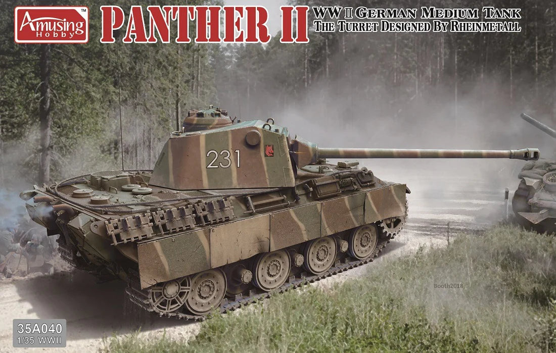 Amusing Hobby 35A040 1/35 Panther II Tank with Reinmetall Turret Model Kit