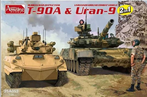 Amusing Hobby 35A053 1/35 Uran-9 & T-90A 2n1 Tank Model Kit