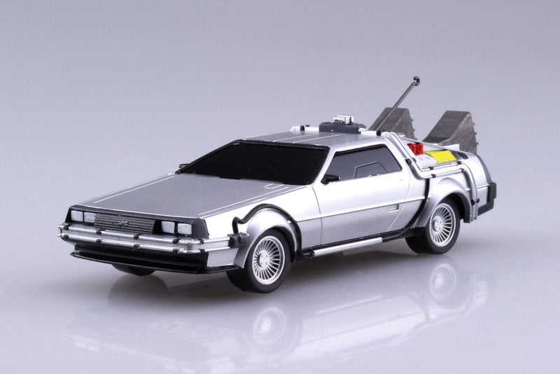 Aoshima 05475 1/43 Delorean From Back To The Future Part I Pullback Model Kit
