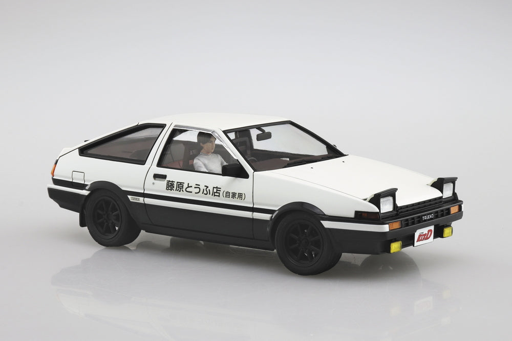 Aoshima 05954 1/24 Initial D Fujiwara Takumi AE86 Trueno Project-D Ver. Model Kit with Figure