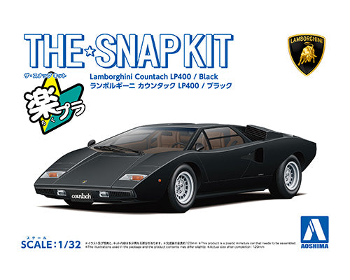 Aoshima 06538 1/32 The Snap Kit #20-F Black Lamborghini Countach LP400