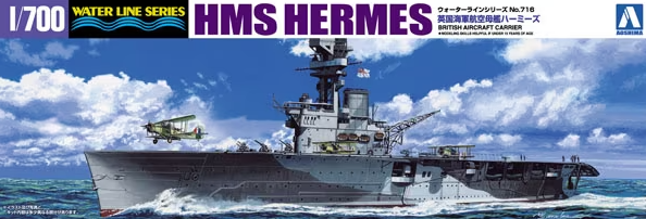 Aoshima 51030 1/700 HMS Hermes Aircraft Carrier Battle of Ceylon Sea Waterline Model Ship Kit