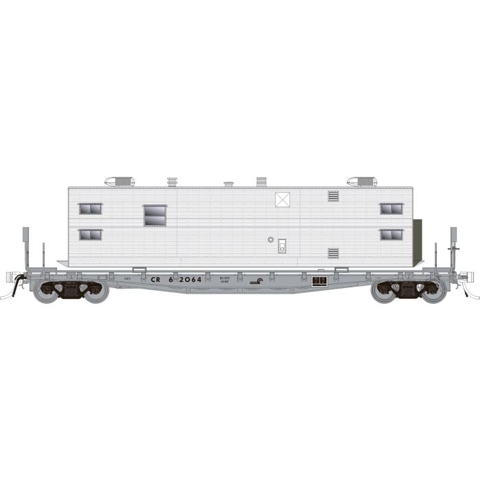 Rapido Trains 138102 HO Scale F30A 50' Flatcar with Camp Van Conrail CR MOW 6 Pack