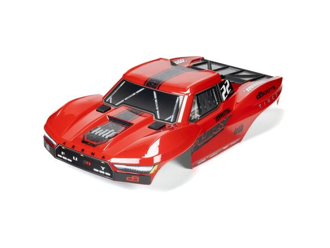 ARRMA 1582 Red Painted and trimmed body for 1/10 Fury 2wd Short Course Truck