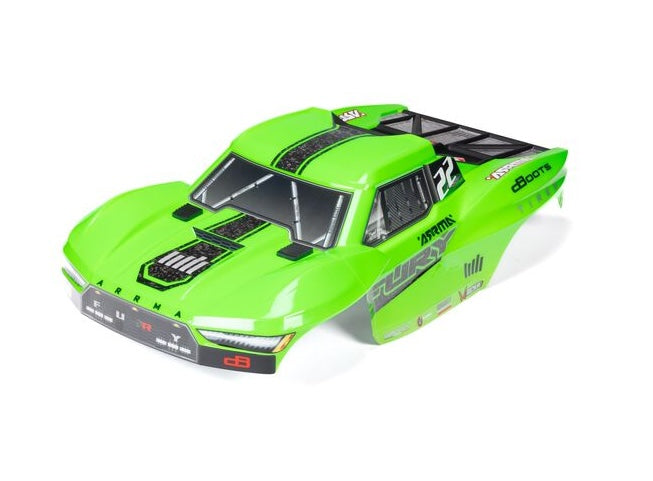 ARRMA 1584 Green Painted and trimmed body for 1/10 Fury 2wd Short Course Truck
