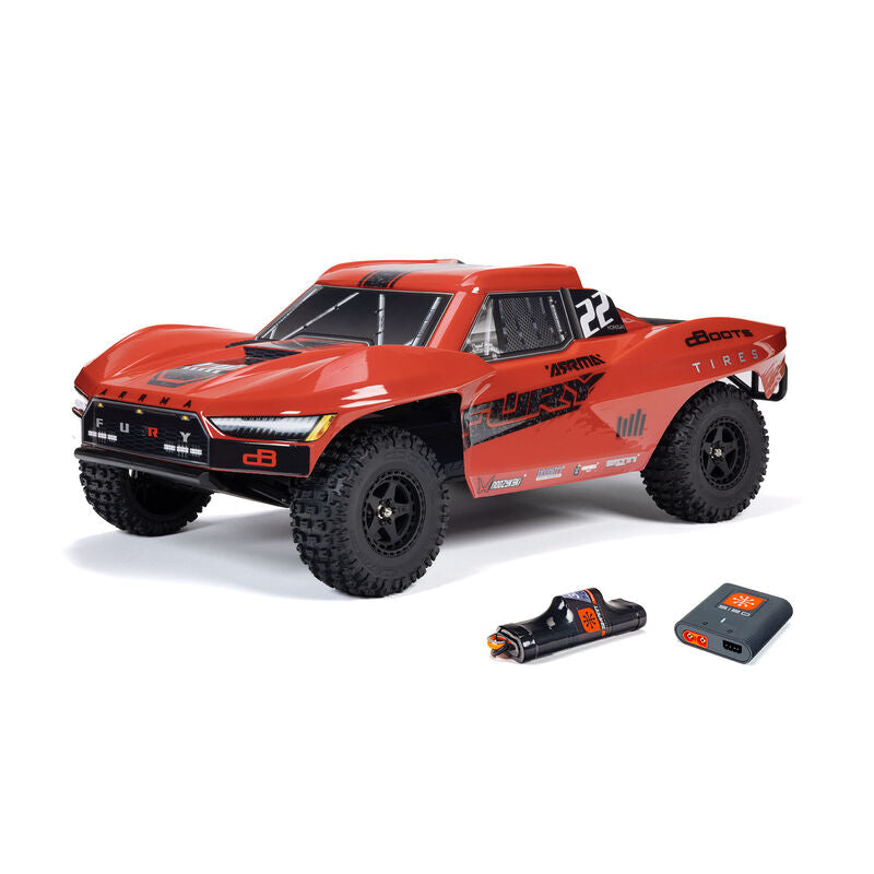 Arrma ARA3221ST1 FURY 1/10 RTR 2WD SHORT COURSE Truck Combo -RED