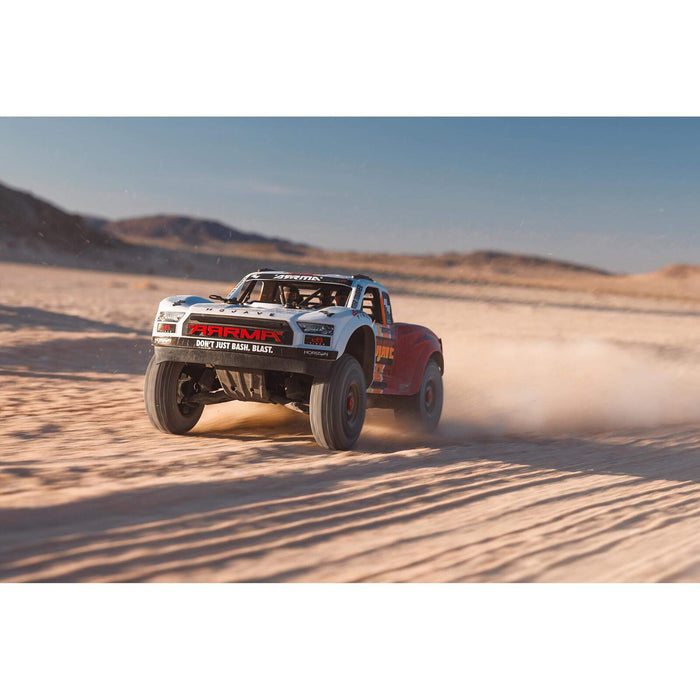 ARRMA ARA4404T1 1/8th MOJAVE 4S BLX Desert Truck - White/Red