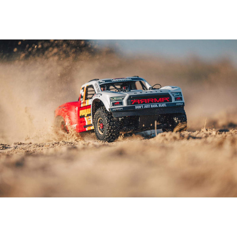 ARRMA ARA4404T1 1/8th MOJAVE 4S BLX Desert Truck - White/Red