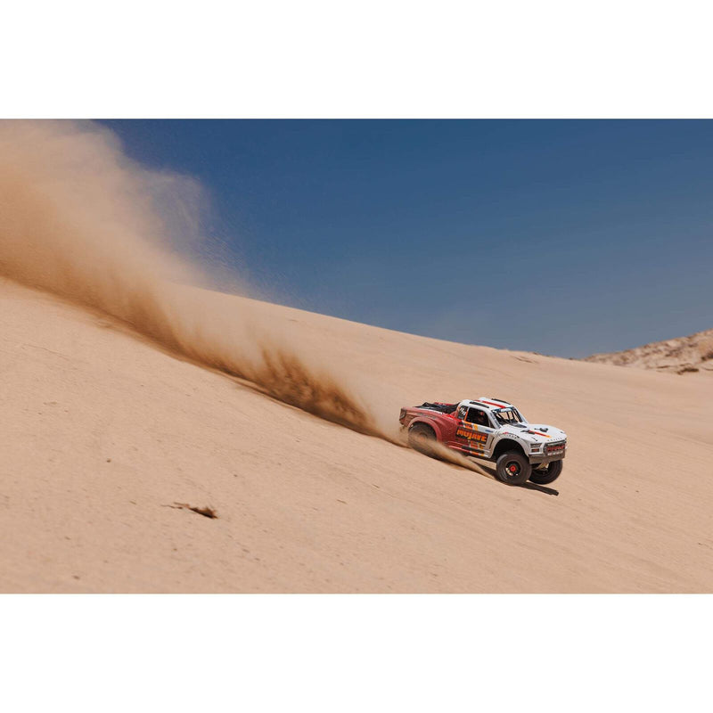 ARRMA ARA4404T1 1/8th MOJAVE 4S BLX Desert Truck - White/Red