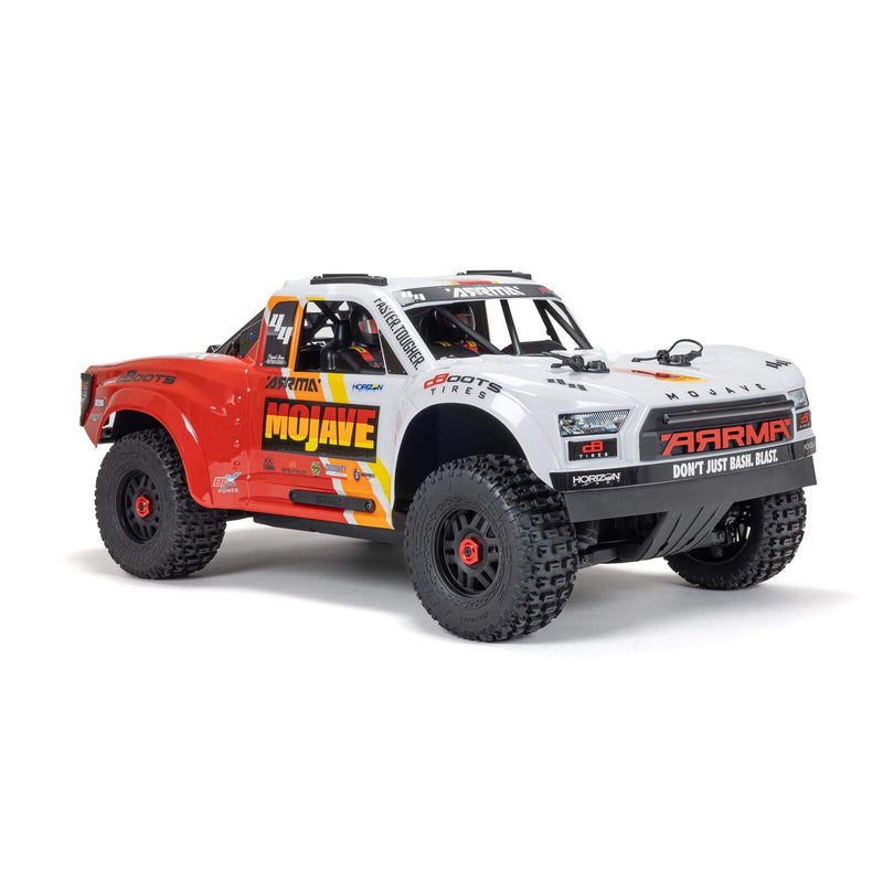 ARRMA ARA4404T1 1/8th MOJAVE 4S BLX Desert Truck - White/Red