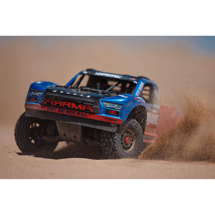 ARRMA ARA4404T2 1/8th MOJAVE 4S BLX Desert Truck - Blue/Red