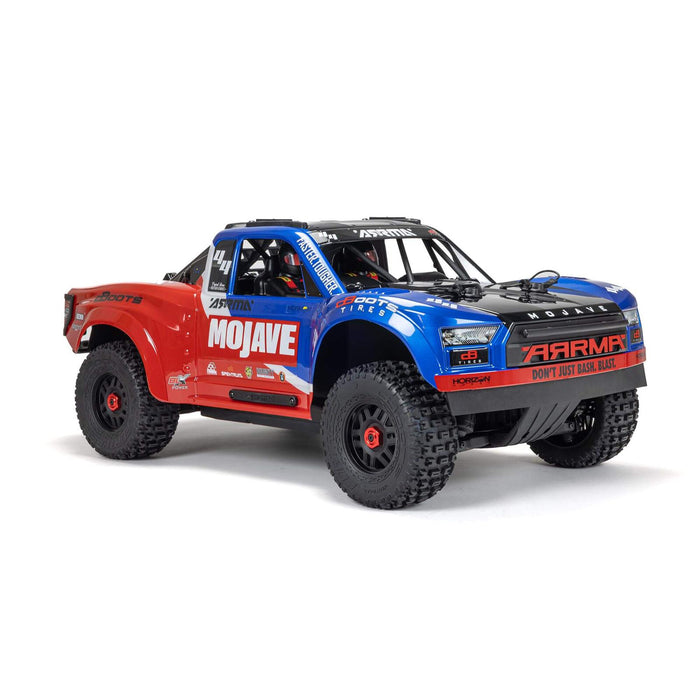 ARRMA ARA4404T2 1/8th MOJAVE 4S BLX Desert Truck - Blue/Red