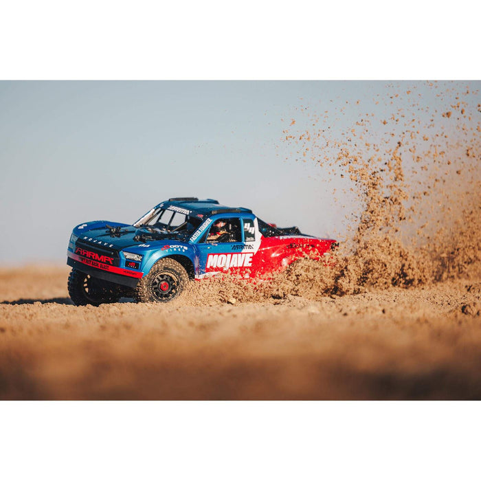 ARRMA ARA4404T2 1/8th MOJAVE 4S BLX Desert Truck - Blue/Red