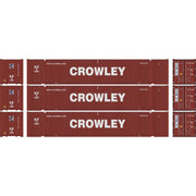 Athearn 1058 HO Scale 53' Jindo Intermodal Container Crowley CMCU 3-Pack