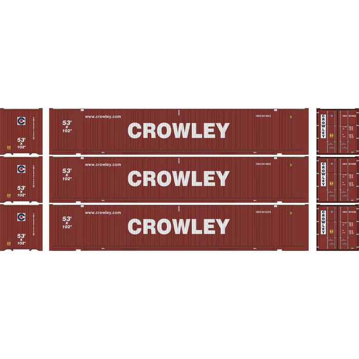 Container 5.3 Ho Athearn 1058 HO Scale 53' Jindo Intermodal Container Crowley CMCU 3-Pa ...