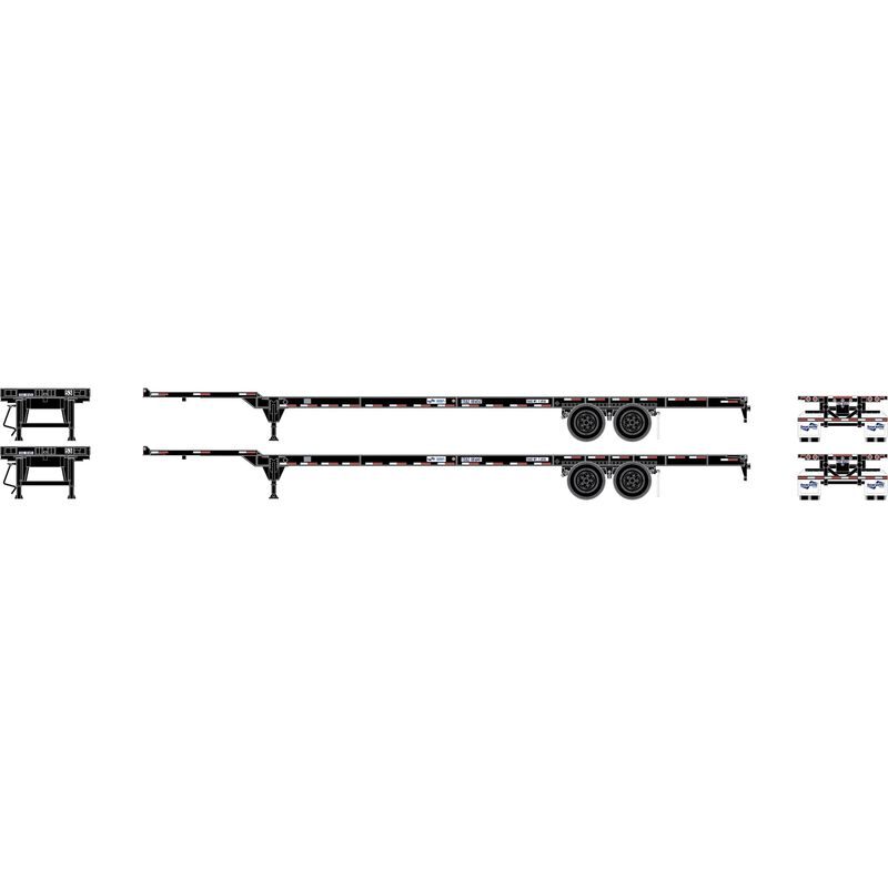 Athearn 1069 HO Scale 53' Container Chassis Seacastle TSXZ 2-Pack