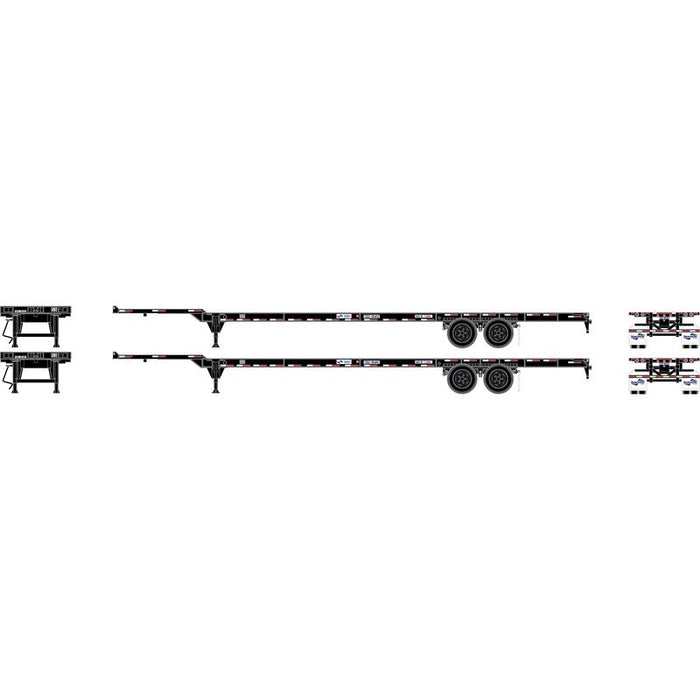 Athearn 1069 HO Scale 53' Container Chassis Seacastle TSXZ 2-Pack