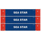 Athearn 1086 HO Scale 53' Jindo Intermodal Container Sea Star STRU 3-Pack