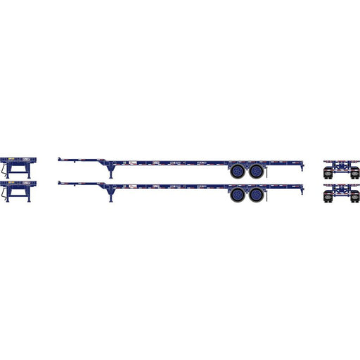 Athearn 1129 HO Scale 53' Container Chassis Pacer StackTrain PAHZ 2-Pack