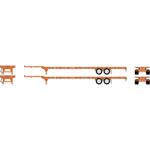Athearn 1143 HO Scale 53' Container Chassis BNSF "Wedge" LSFC 2-Pack