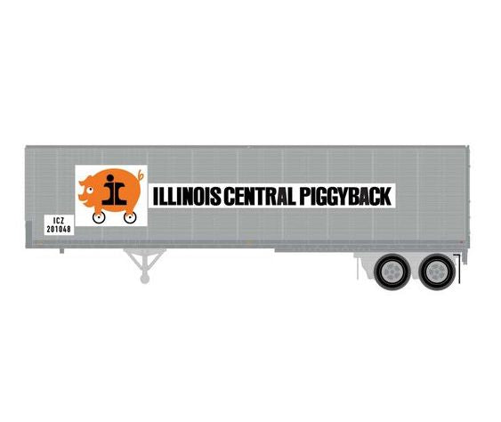 Athearn 1155 HO Scale 40' Fruehauf Z-Van Trailer Illinois Central ICZ 201048