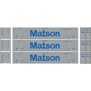 Athearn 1210 HO Scale 53' Jindo Intermodal Container Matson MLHU 3-Pack